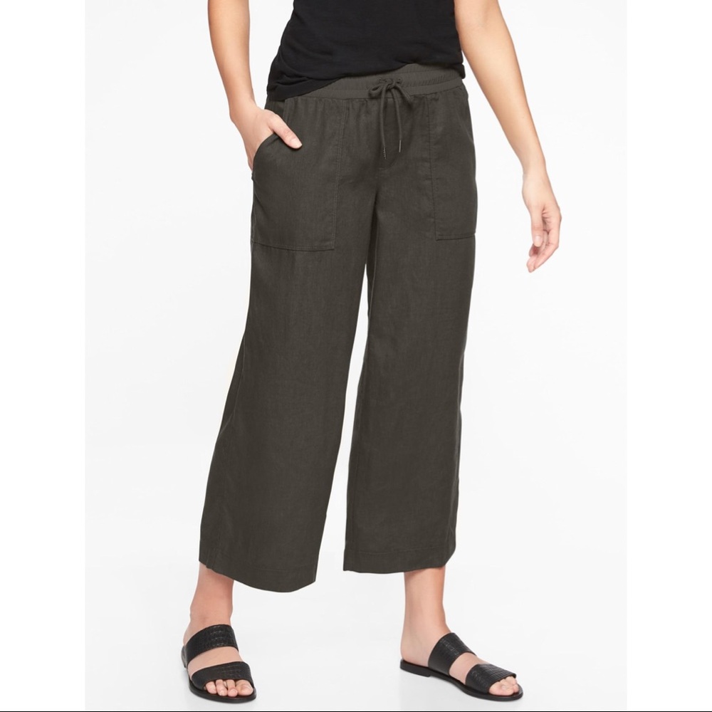 Athleta | Bali Linen Wide Leg Crop Pant